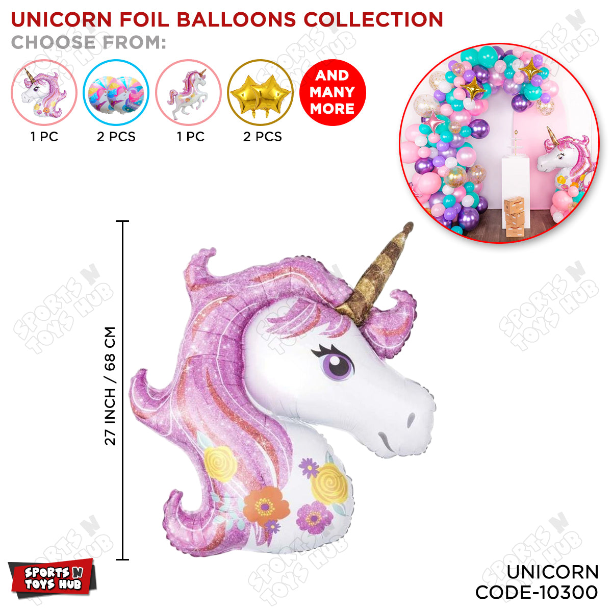 U-n-i-c-o-r-n Foil Balloon