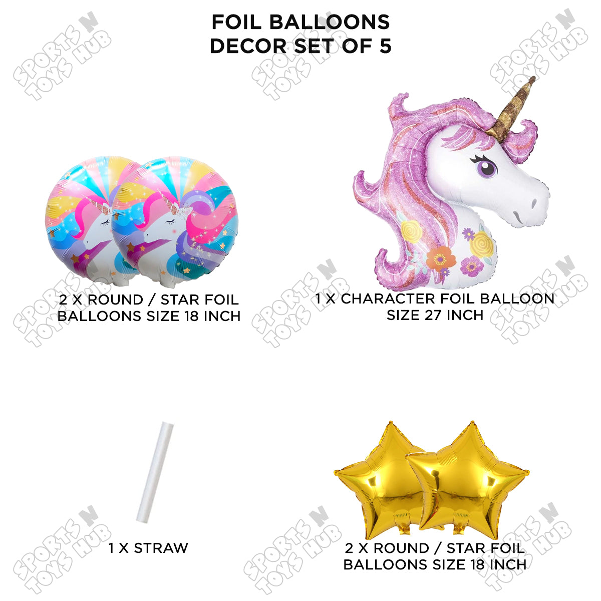 U-n-i-c-o-r-n Foil Balloon Set