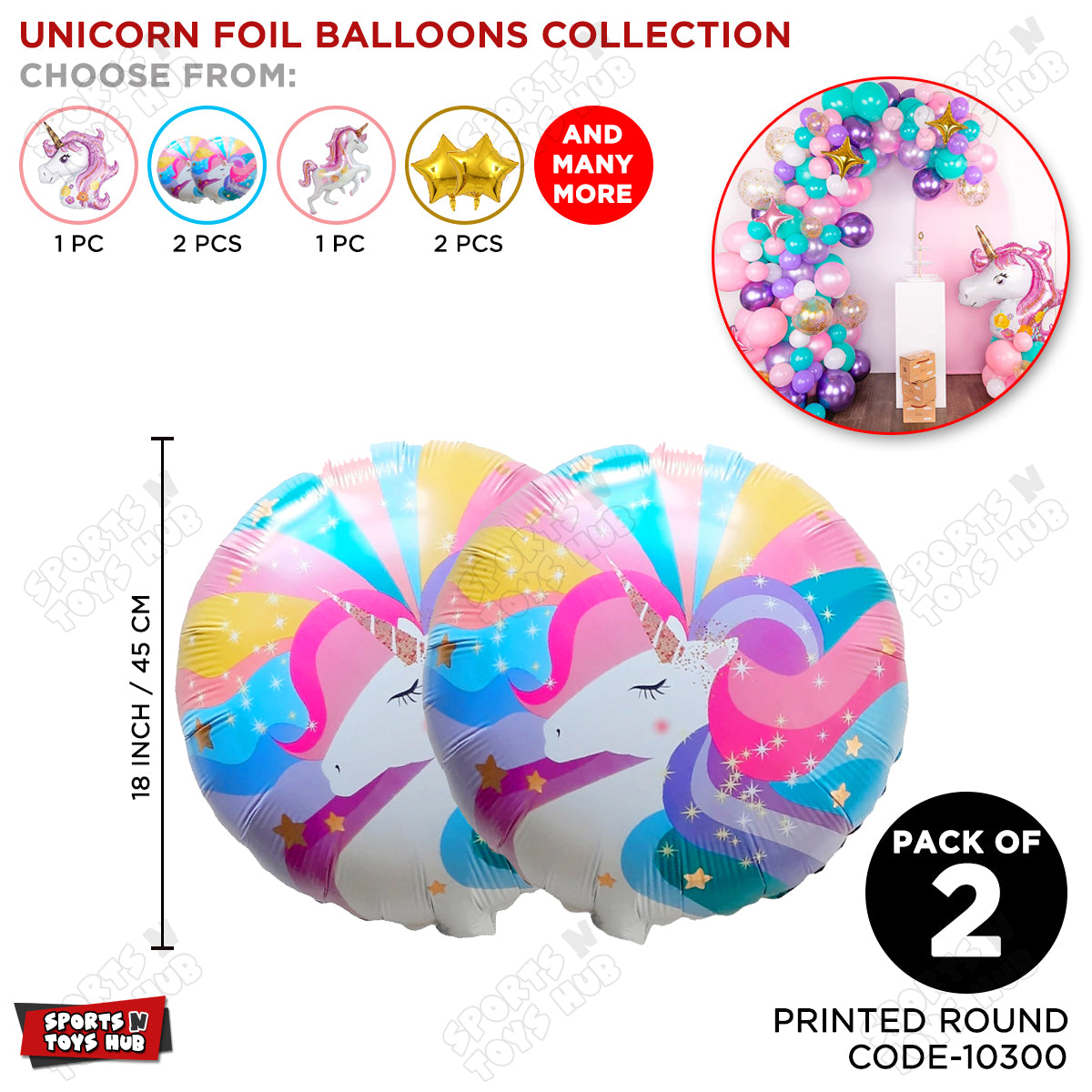 U-n-i-c-o-r-n Round Foil Balloon