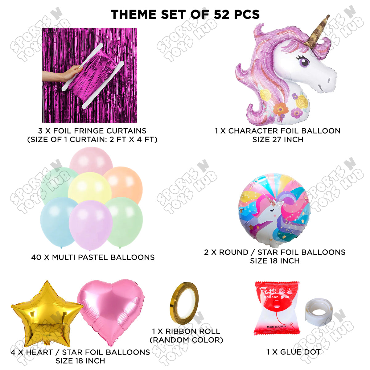 Unicorn Foil Balloon Theme Collection