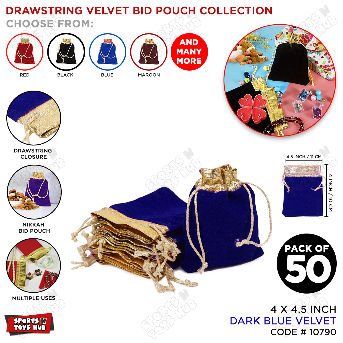 Drawstring Velvet Bid Pouch Collection