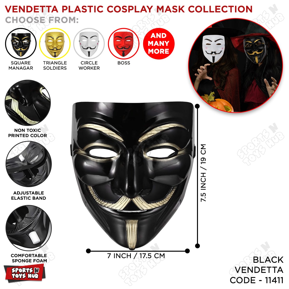 Vendetta Plastic Coseplay Mask