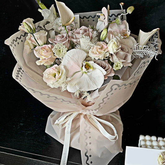 Wavy Curve Edge Border - Mix Color 20 Sheet Pack - Translucent Flower Wrapping Sheets