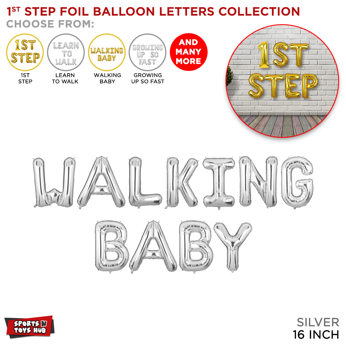 First Step Silver Foil Letter Collection