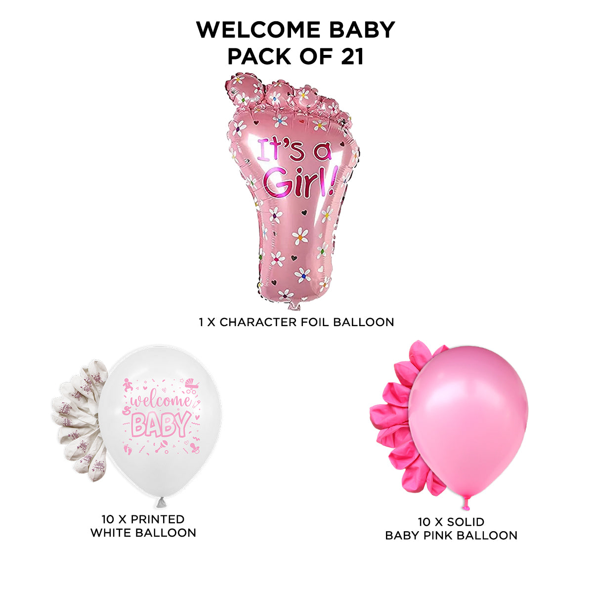Welcome Baby Feet Printed Balloons Bouquet Collection