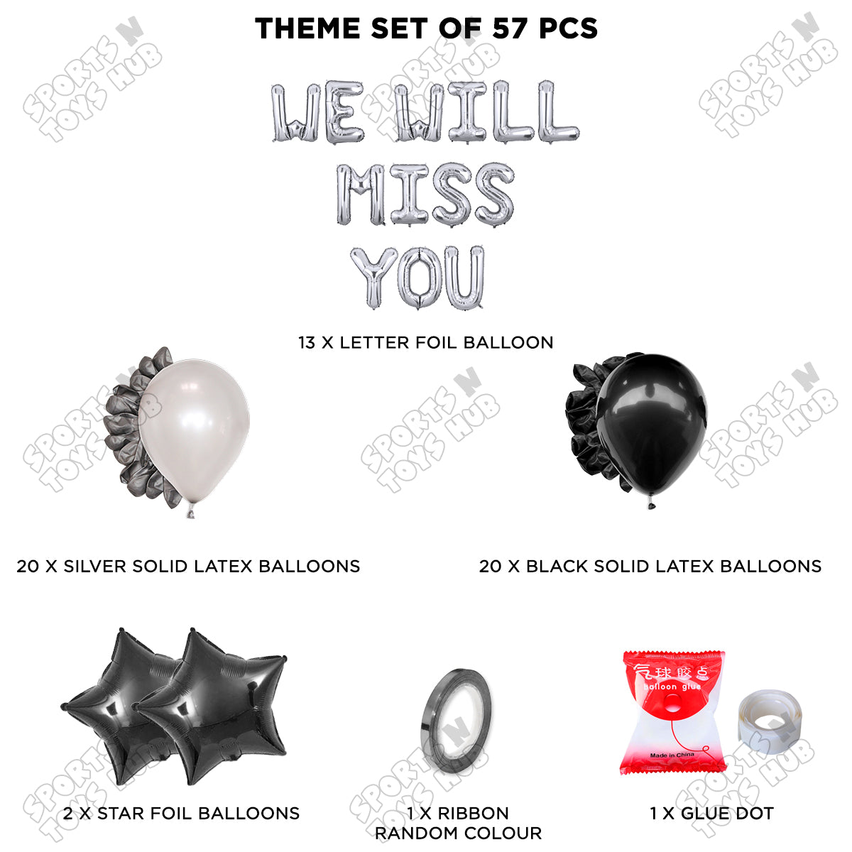 We Will Miss You Foil Letters Theme Collection