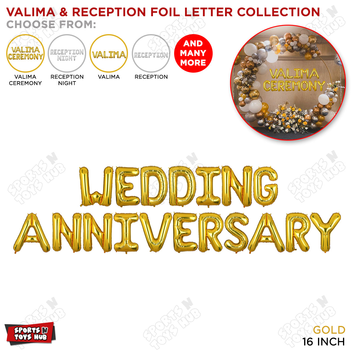 Valima & Reception Gold Foil Letter Collection