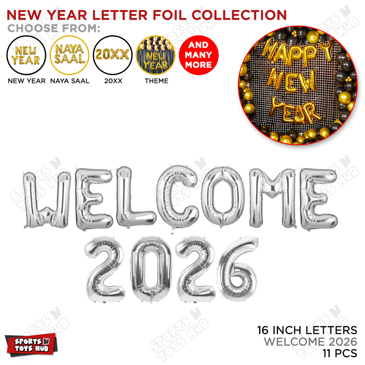 Welcome 2026 Foil Letter Collection