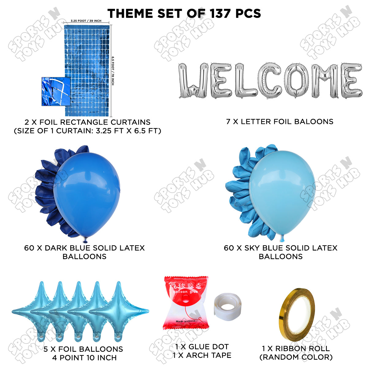 Welcome Foil Letter Arch Theme Blue & Pink