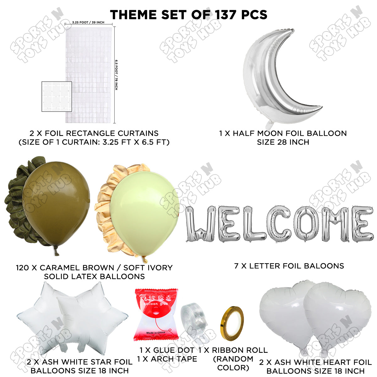 Welcome Foil Letter Arch Theme - White & Ivory