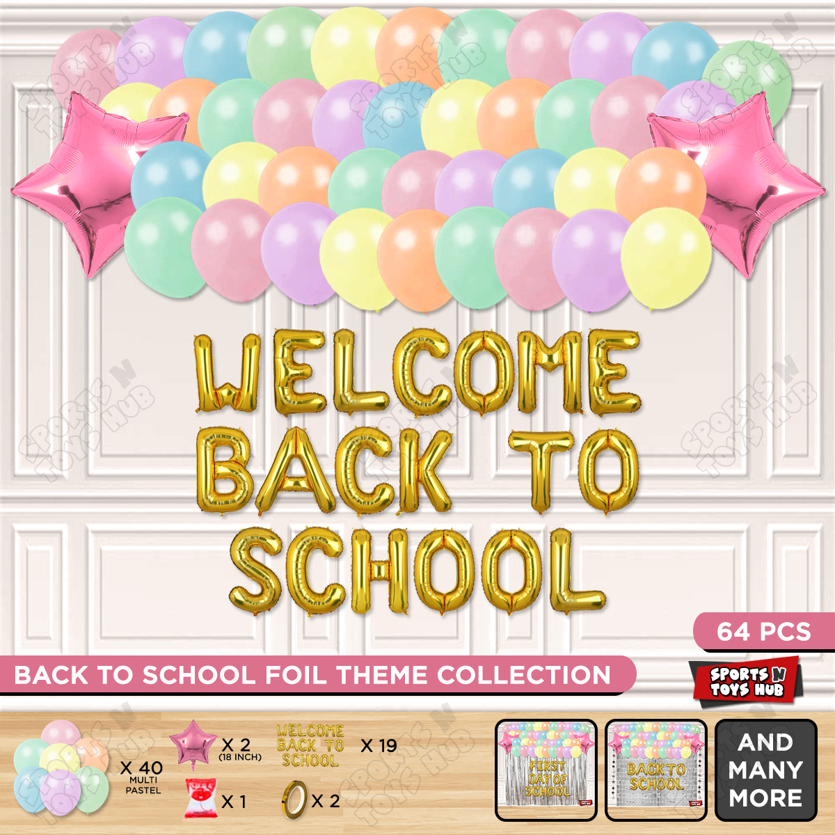 Welcome Back To School Foil Letters Theme Collection