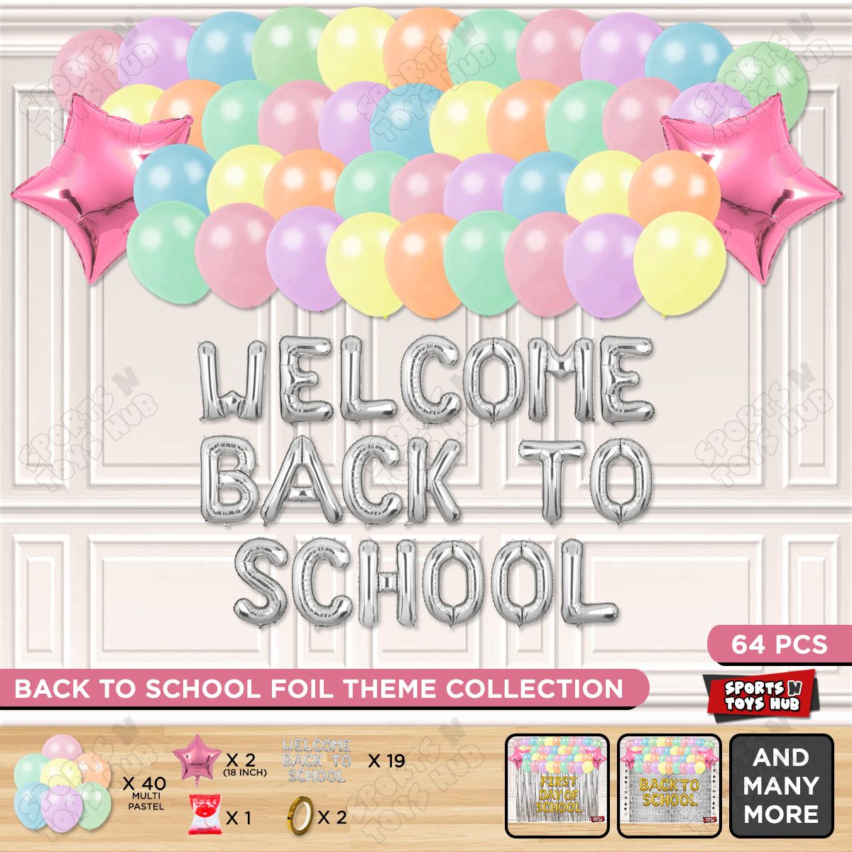 Welcome Back To School Foil Letters Theme Collection