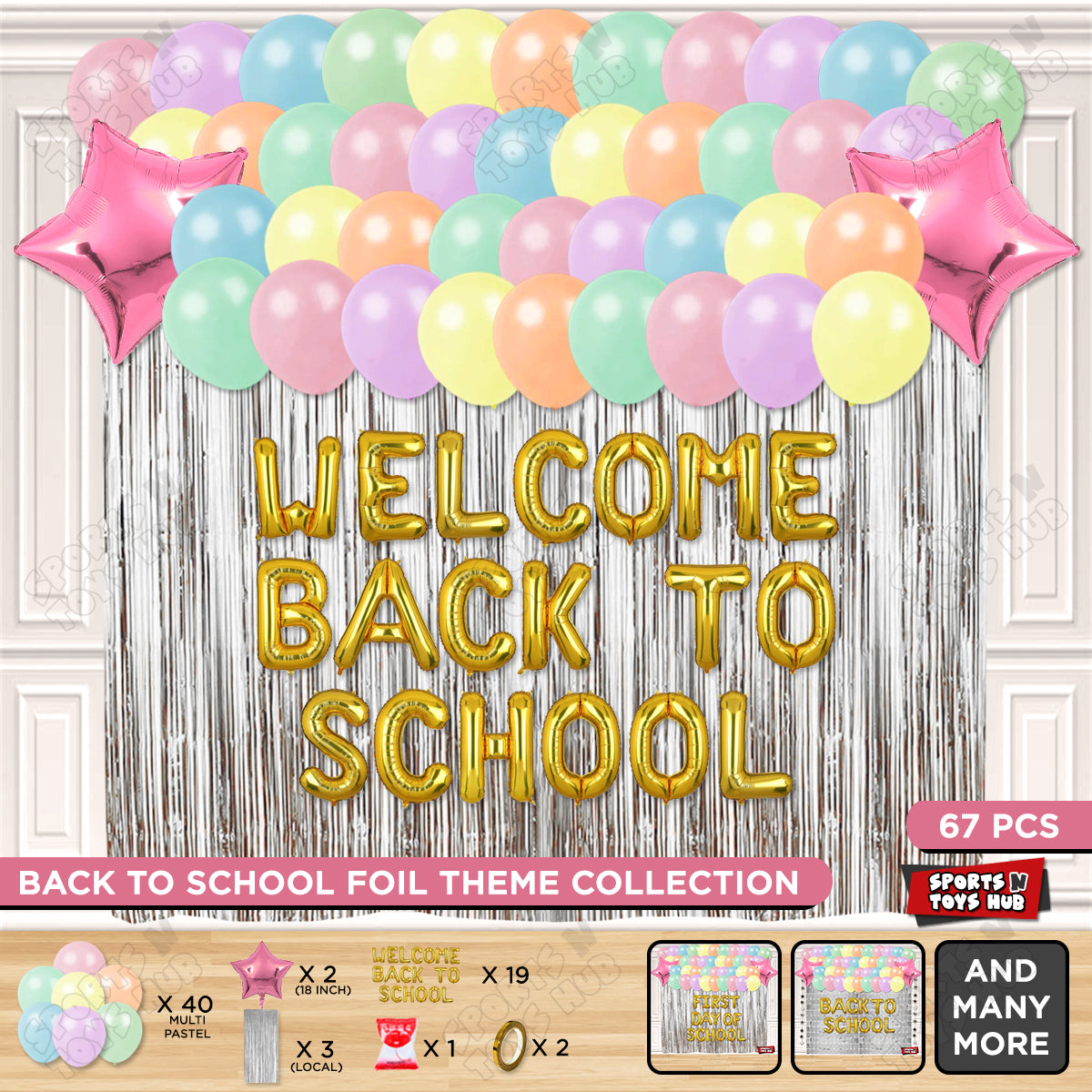 Welcome Back To School Foil Letters Theme Collection