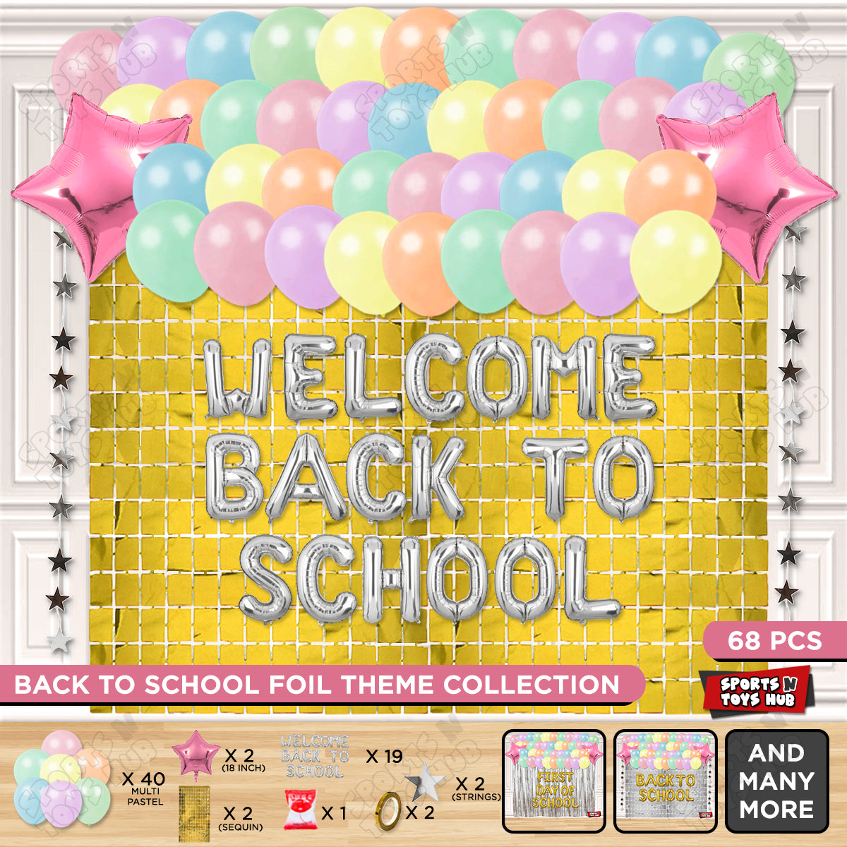Welcome Back To School Foil Letters Theme Collection