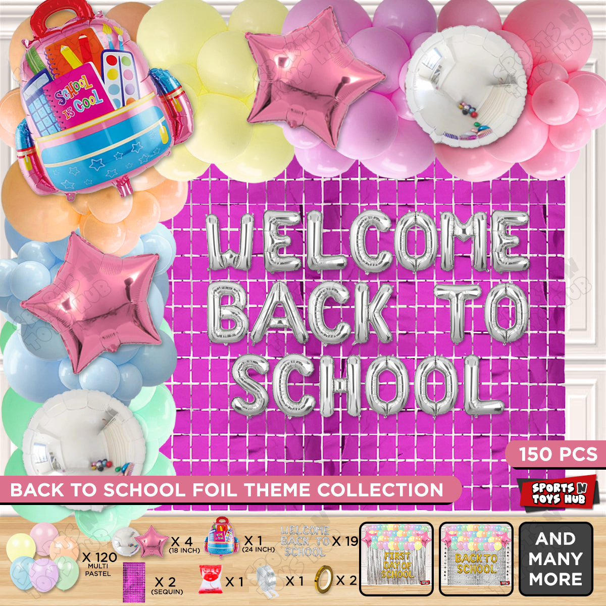 Welcome Back To School Foil Letters Theme Collection