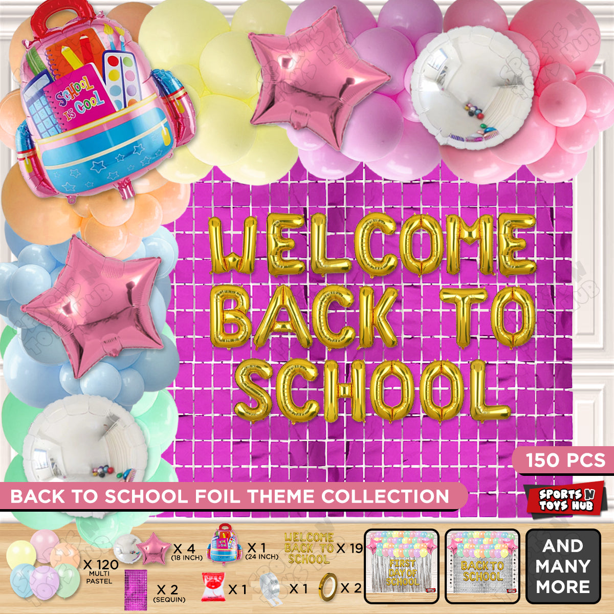 Welcome Back To School Foil Letters Theme Collection