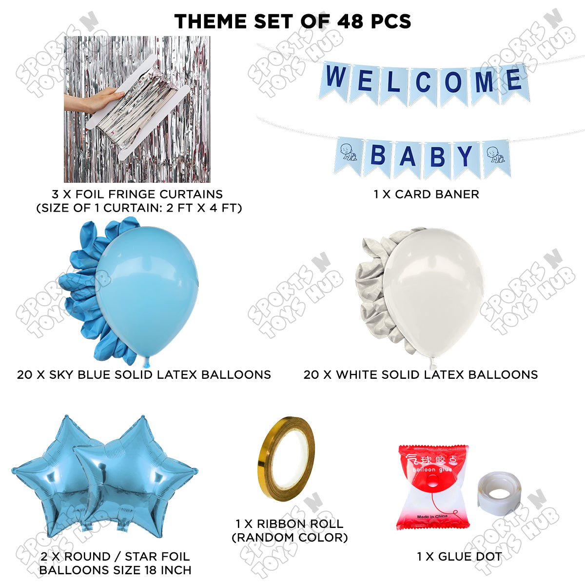 Welcome Baby Card Banner Theme With Curtain