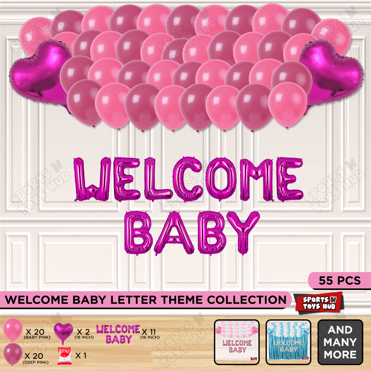 Welcome Baby Foil Letter Theme Without Curtain