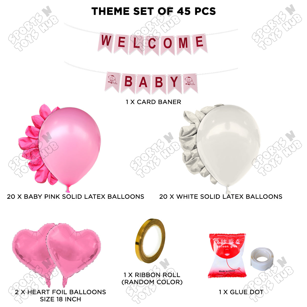 Welcome Baby Card Banner Theme Without Curtain