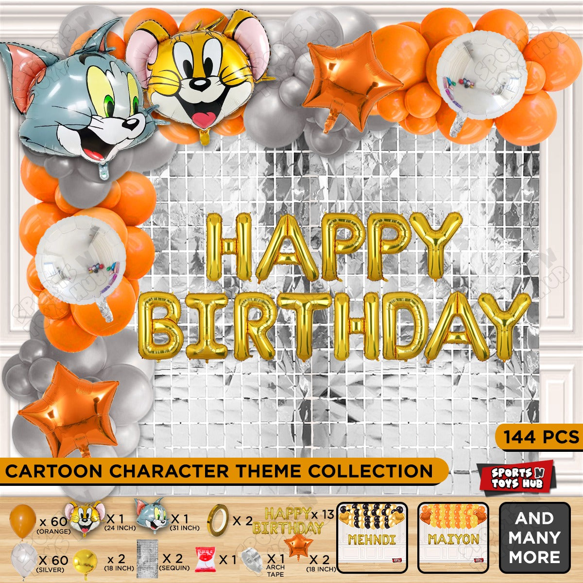 T0m & Jerry Cartoon Character Foil Balloon Theme Collection