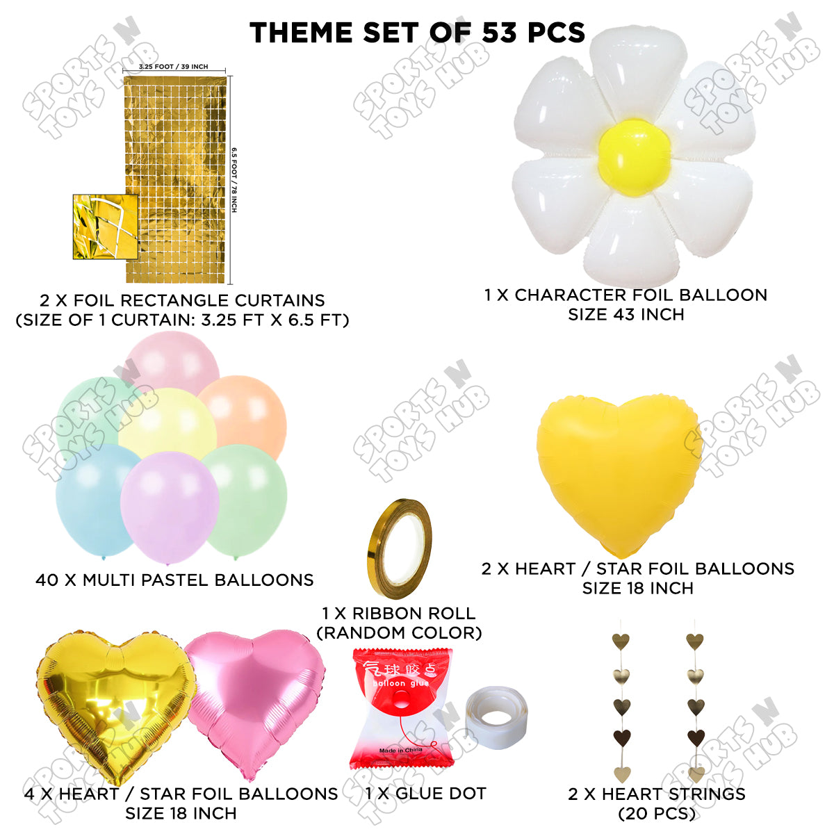 Daisy Flower Foil Balloon Theme Collection