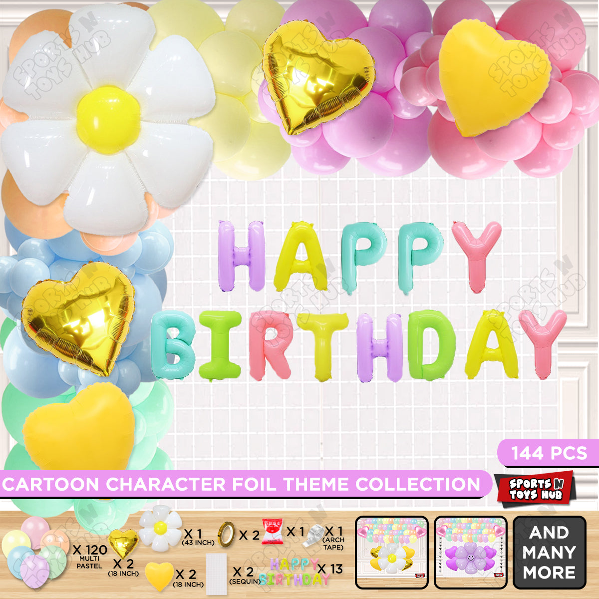 Daisy Flower Foil Letter Arch Theme Collection