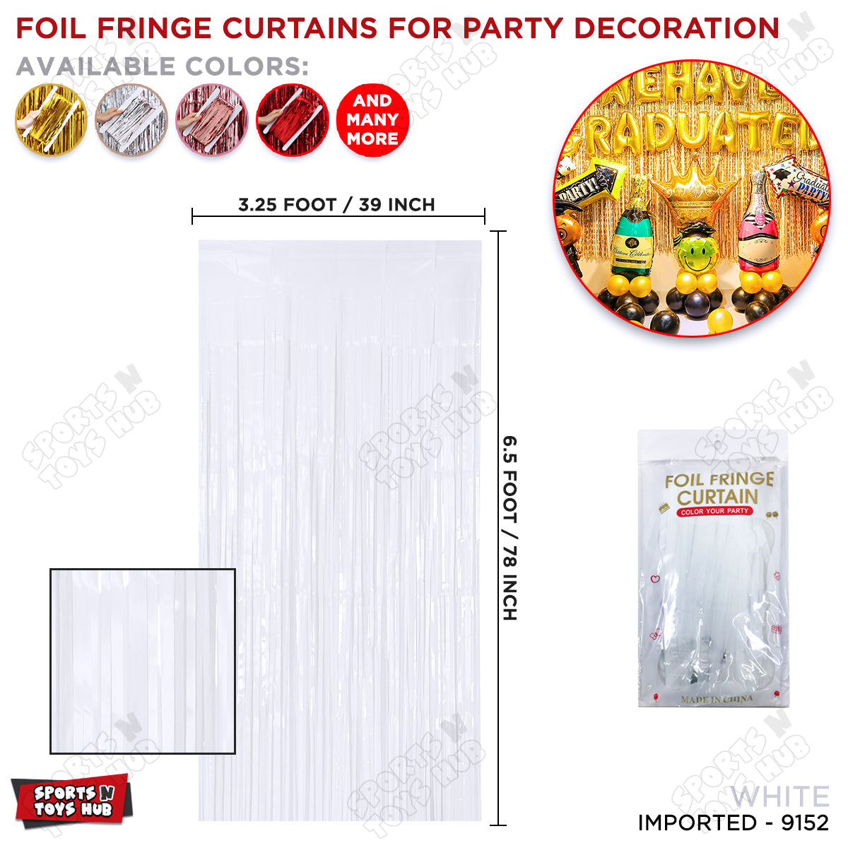 Tinsel Metallic Imported Foil Fringe Curtains Collection