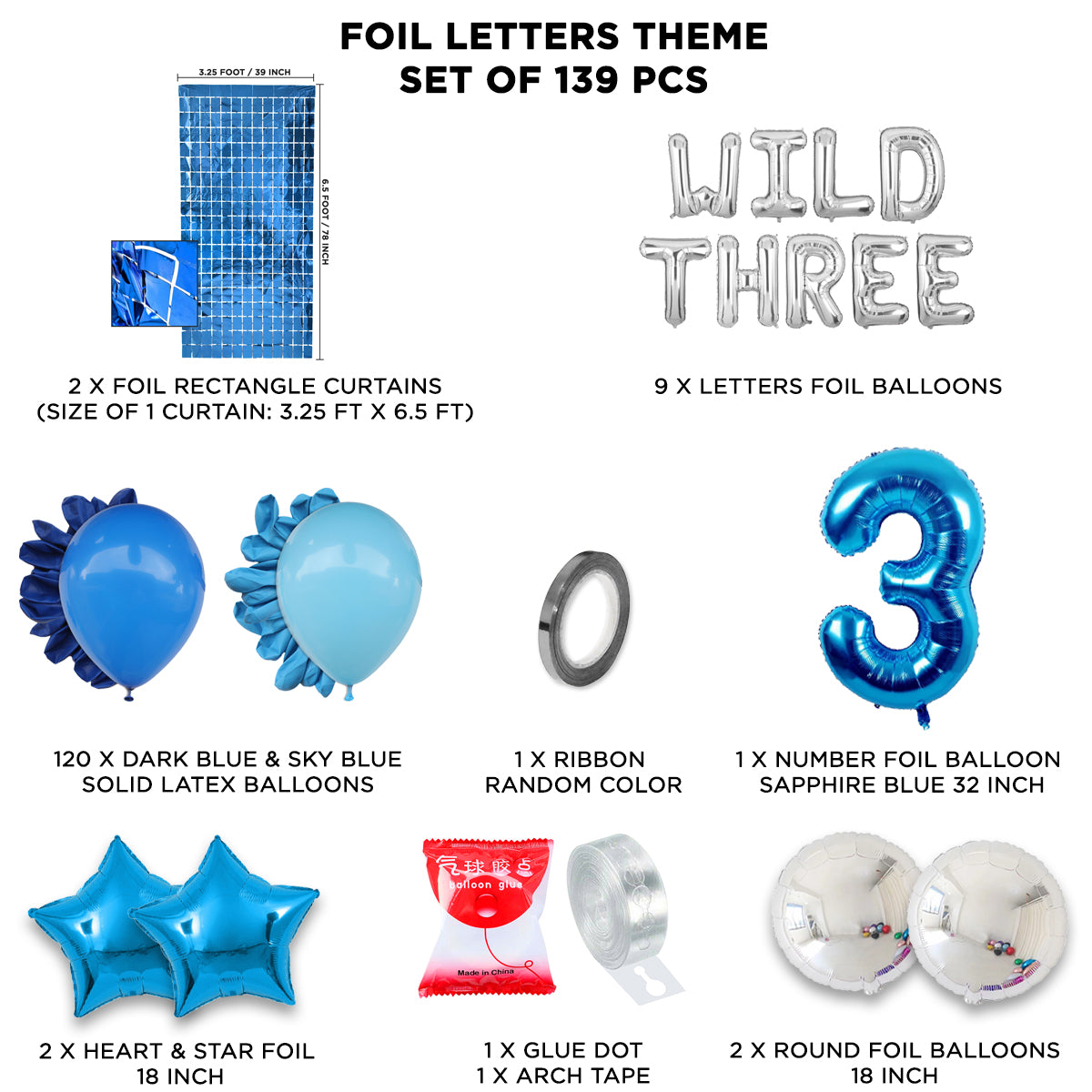 3RD Birthday Wild Three Foil Letter Arch Theme