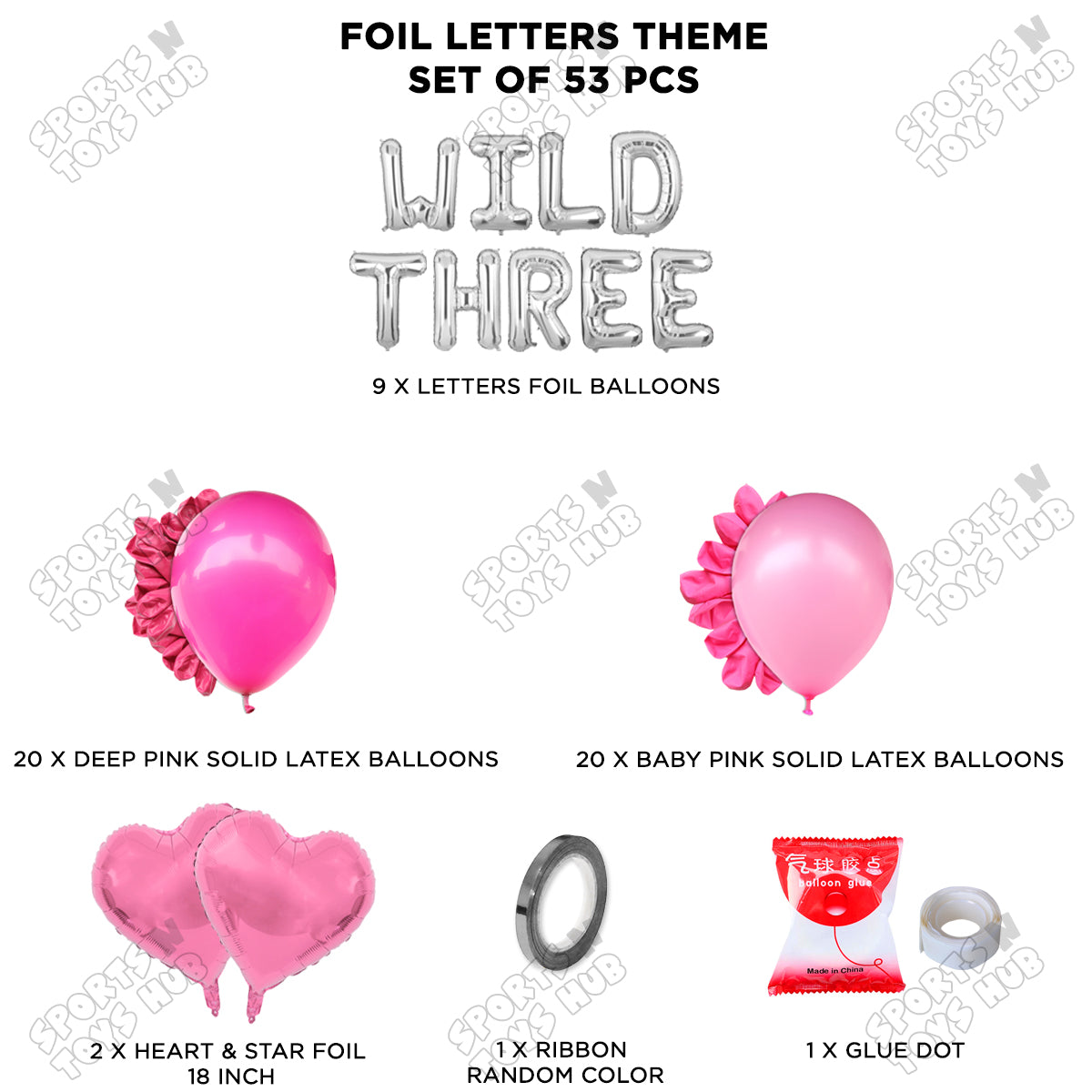 3RD Birthday Wild Three Foil Letter Theme Without Curtain