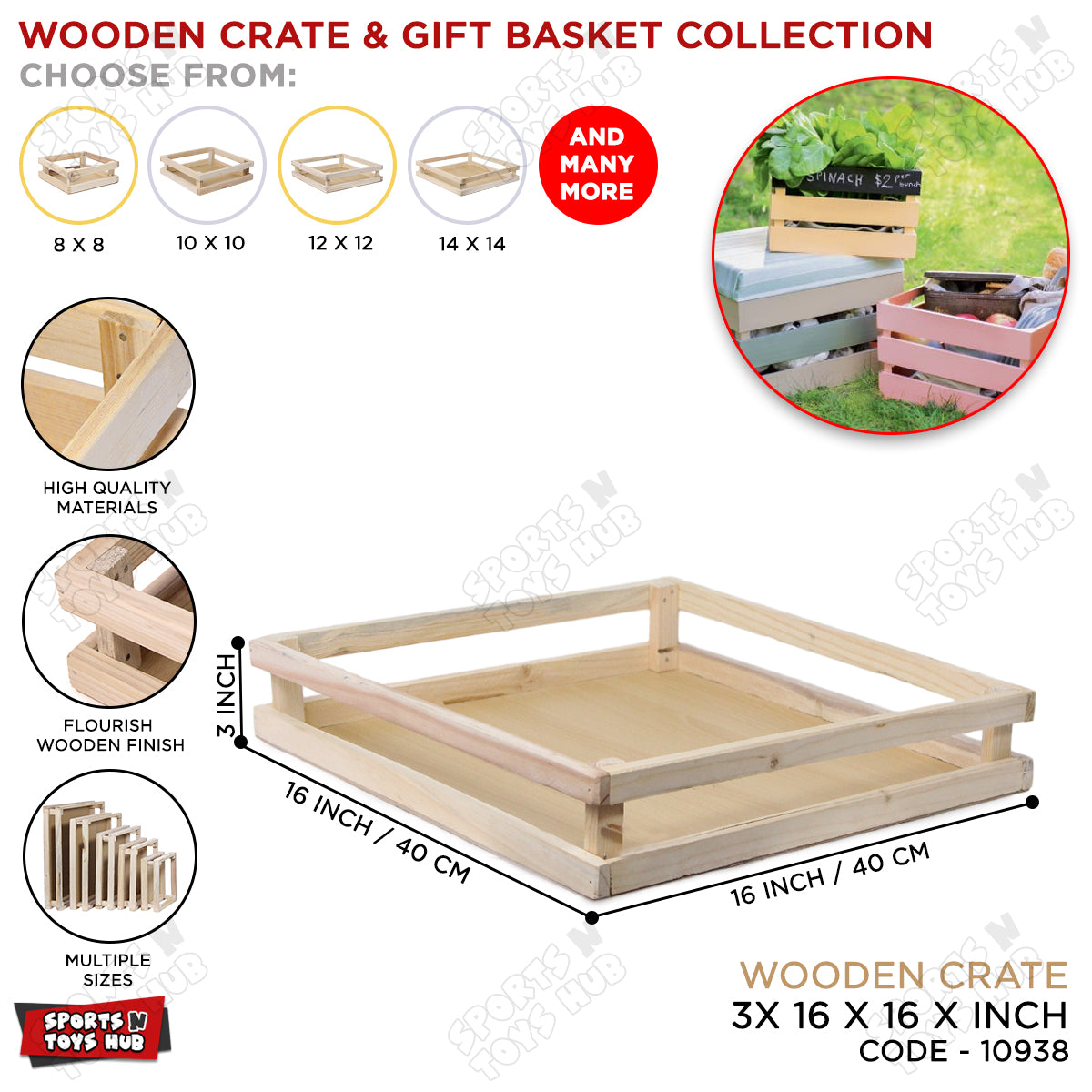 Wooden Crate Basket Collection