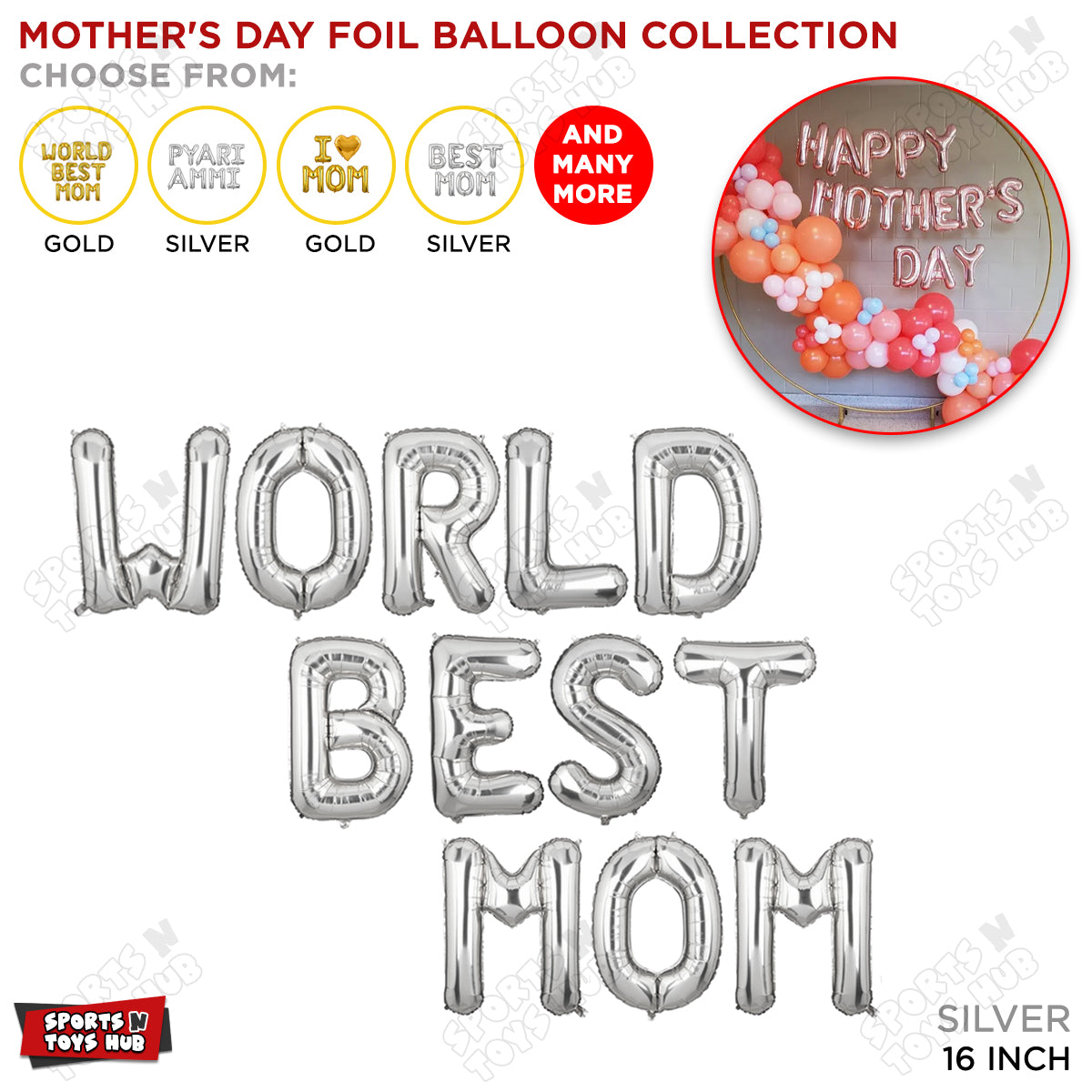 World Best Mom Foil Letter Collection