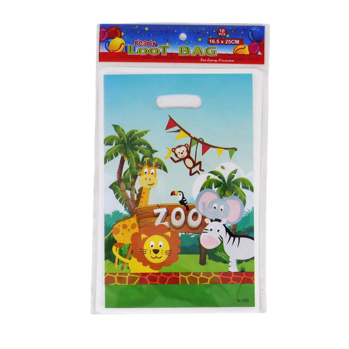Zoo Party Theme Goodies Gift Bags - 10 Pcs