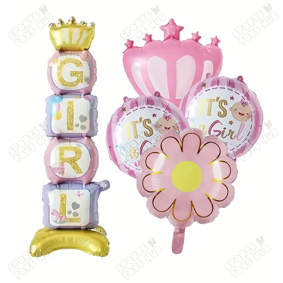 Its a Girl Foil Balloon Stand Set