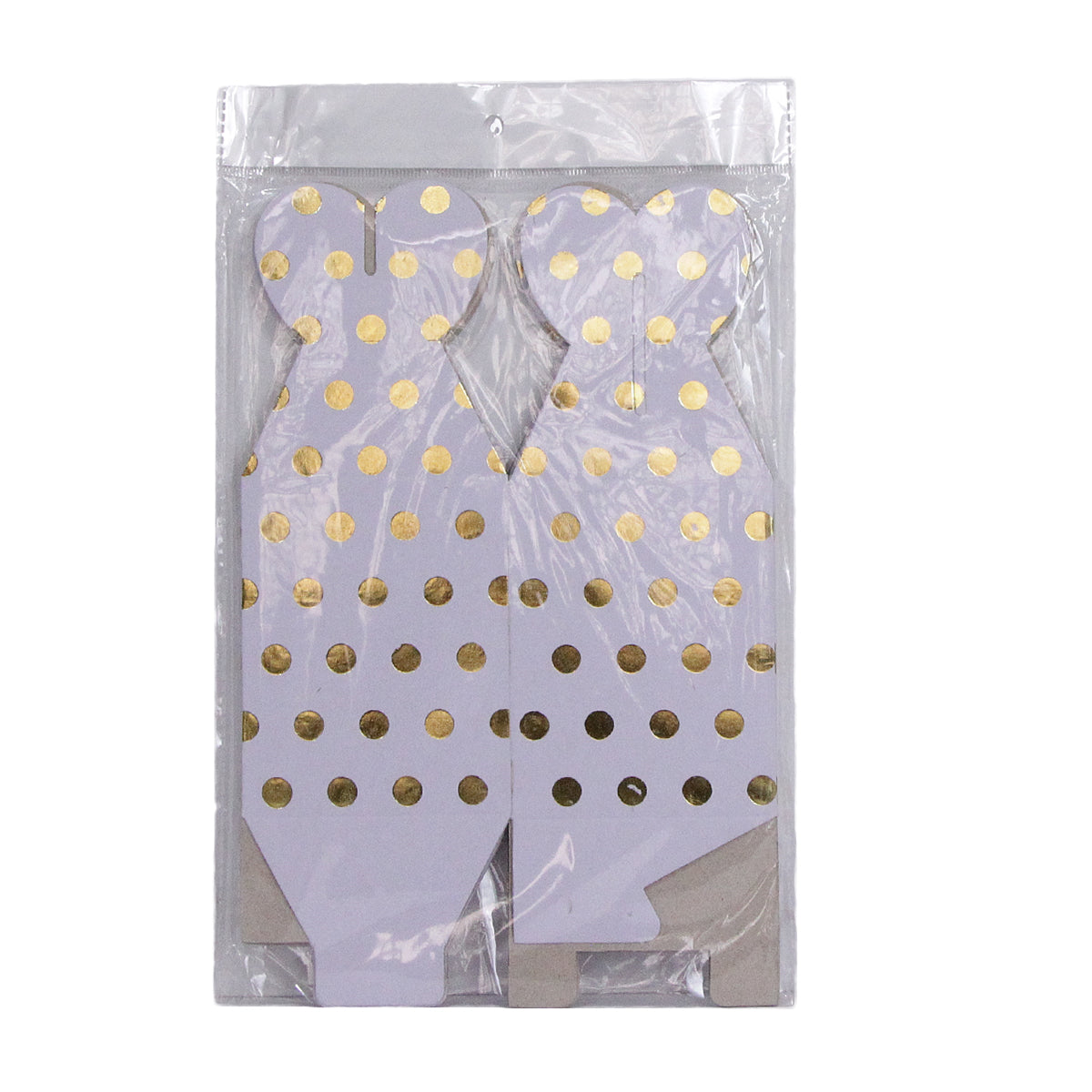 Disposable Polka Dot Goodies Box - White & Gold