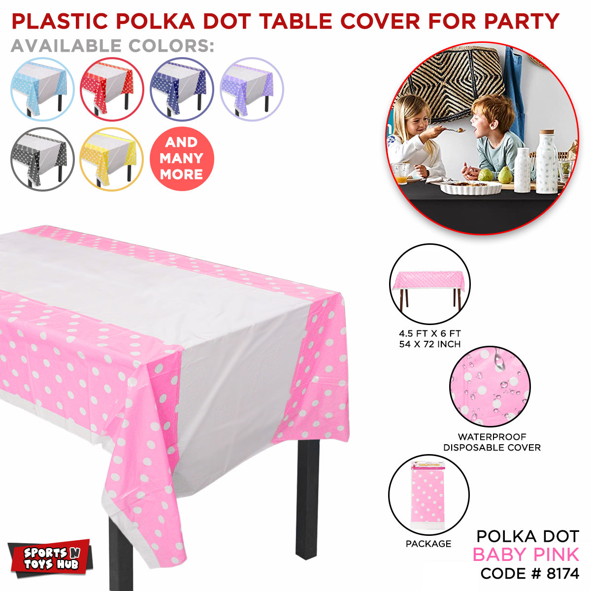 Polka Dot Table Cover Collection - Pink