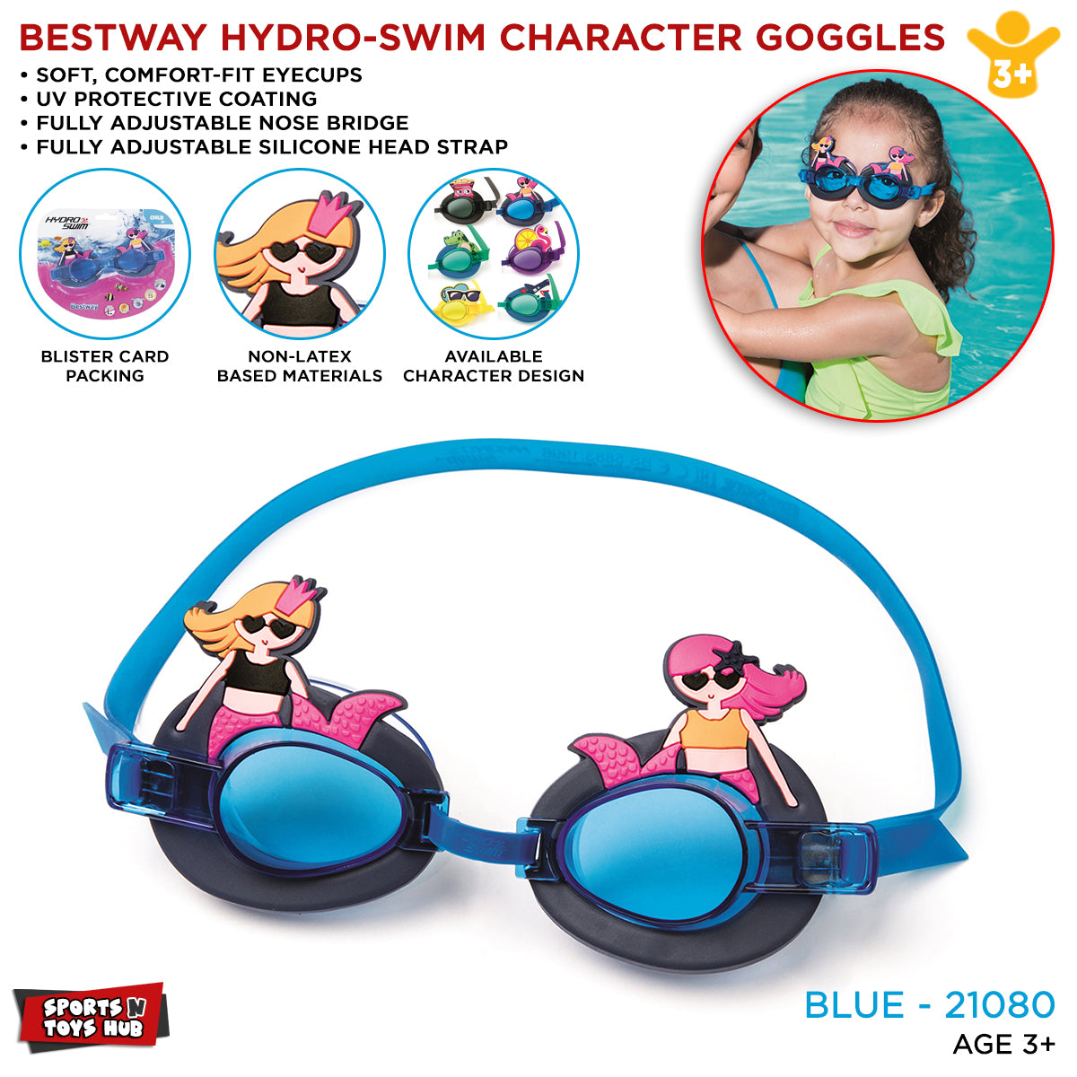 Bestway Cartoon Character Swimming Goggles - 21080