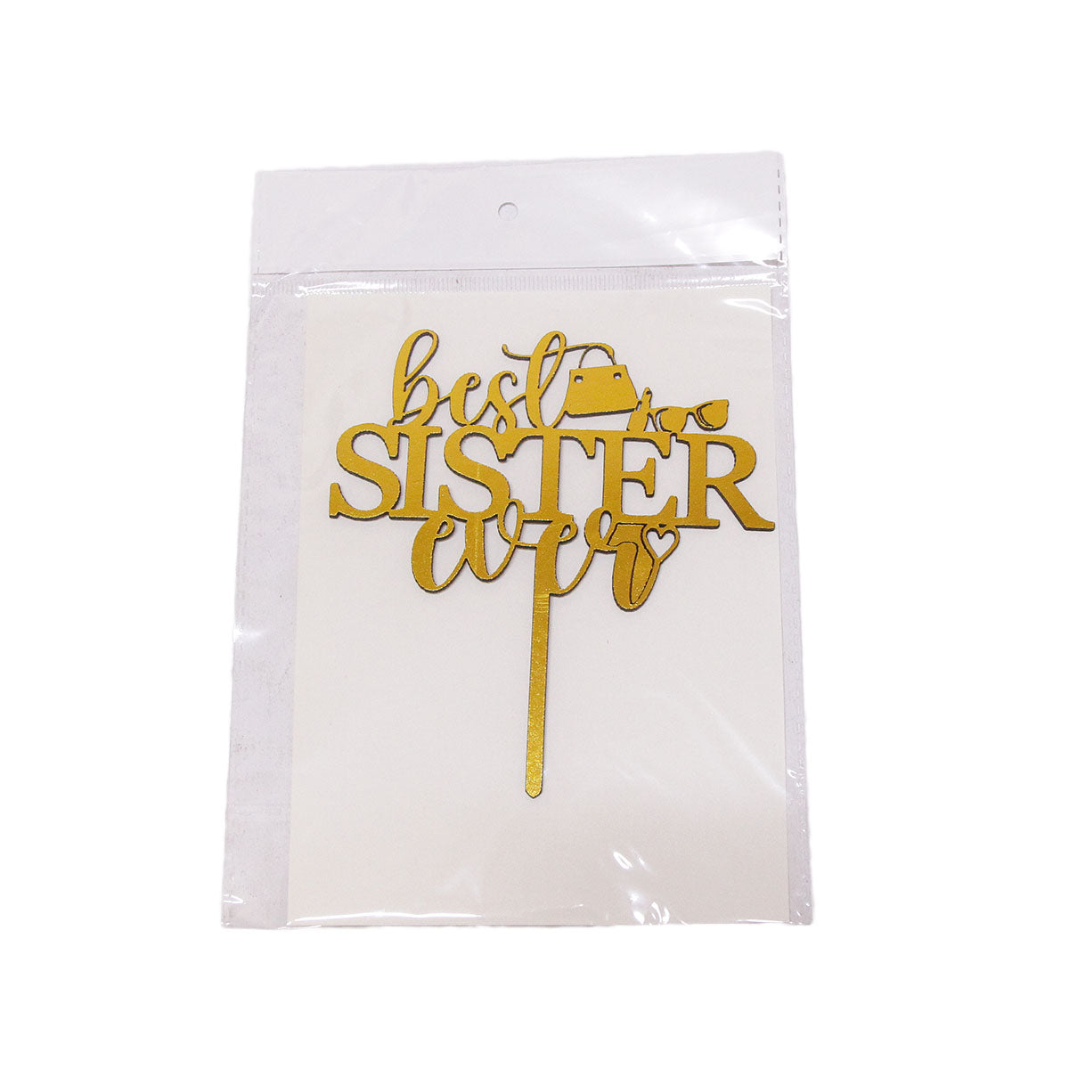 Best Sister Ever Painted Wooden Cake Topper