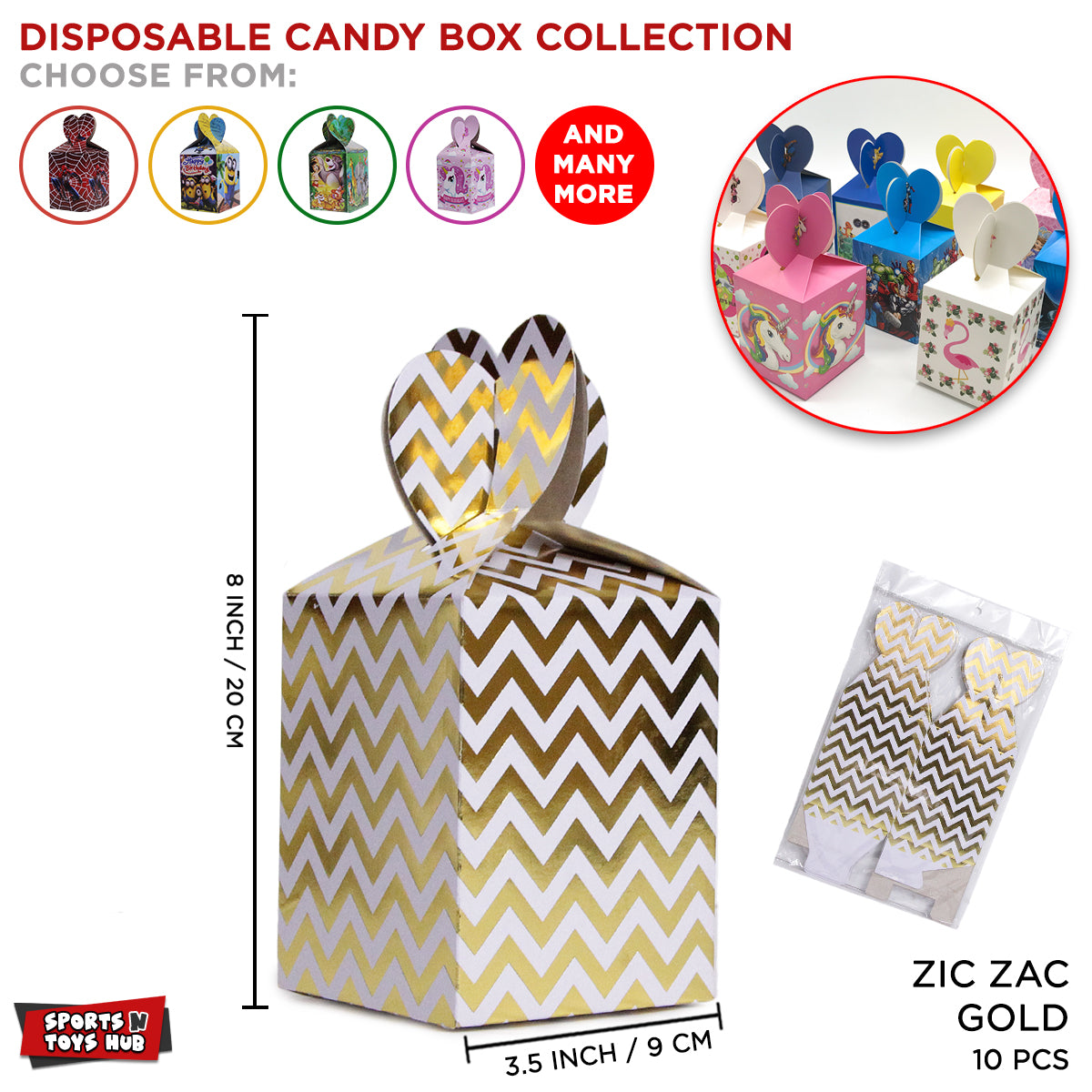 Disposable Zigzag Design Goodies Box Collection