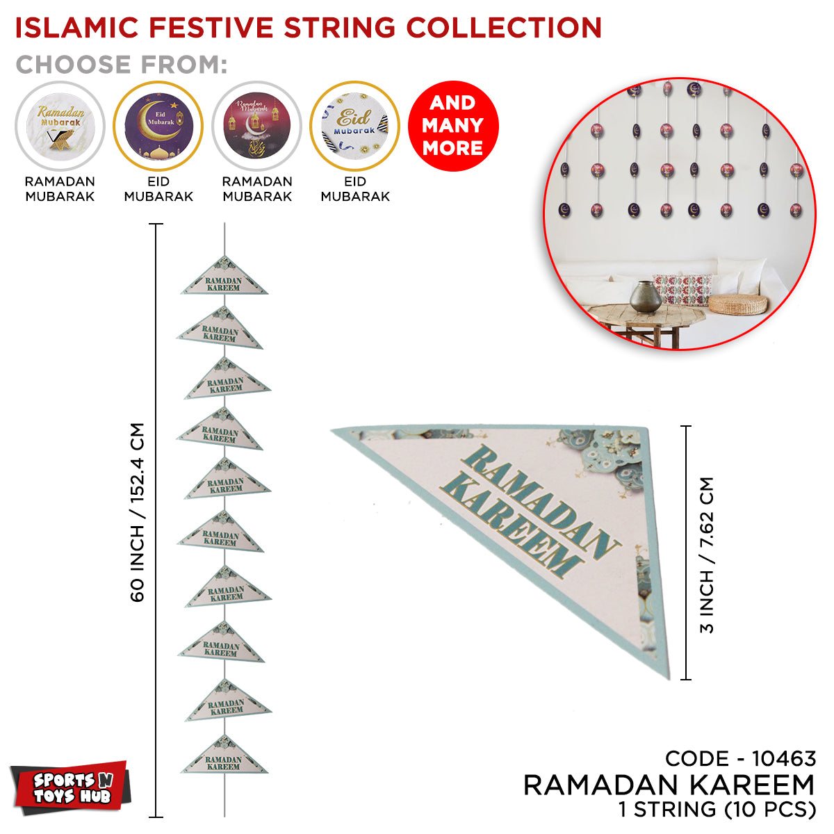 Ramadan Kareem Triangle Shape Strings Collection