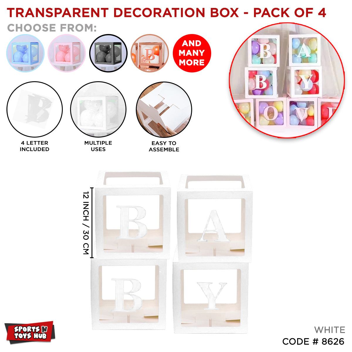 Baby Transparent Decoration Box - Pack Of 4