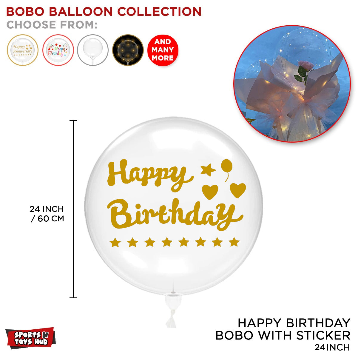 24 Inch Bobo Balloon With Sticker Collection