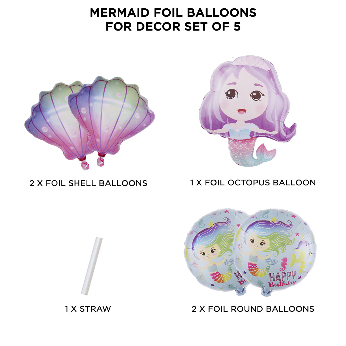Baby Mer-maid Foil Balloon Set