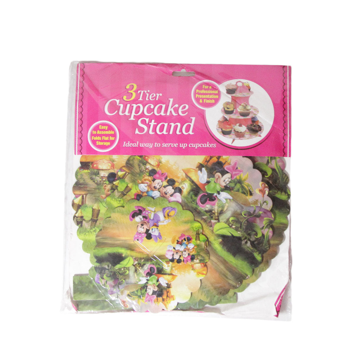 Three Tier Printed Micky M0use Cardboard Cake Stand Tray