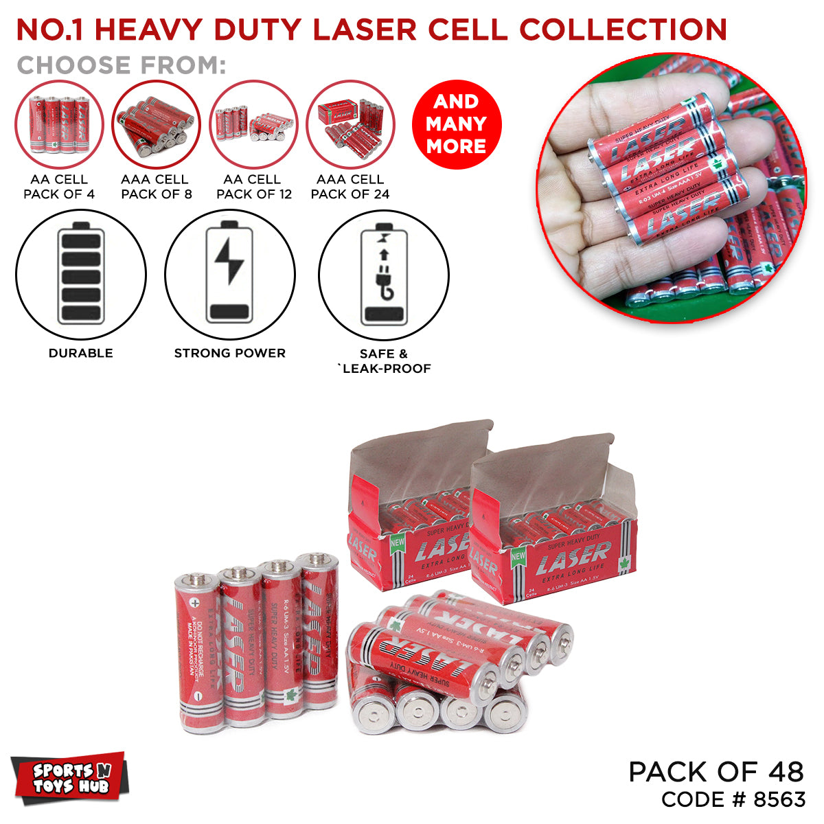 General Purpose Cells 1.5v Super Heavy Duty Laser AA Size Cells
