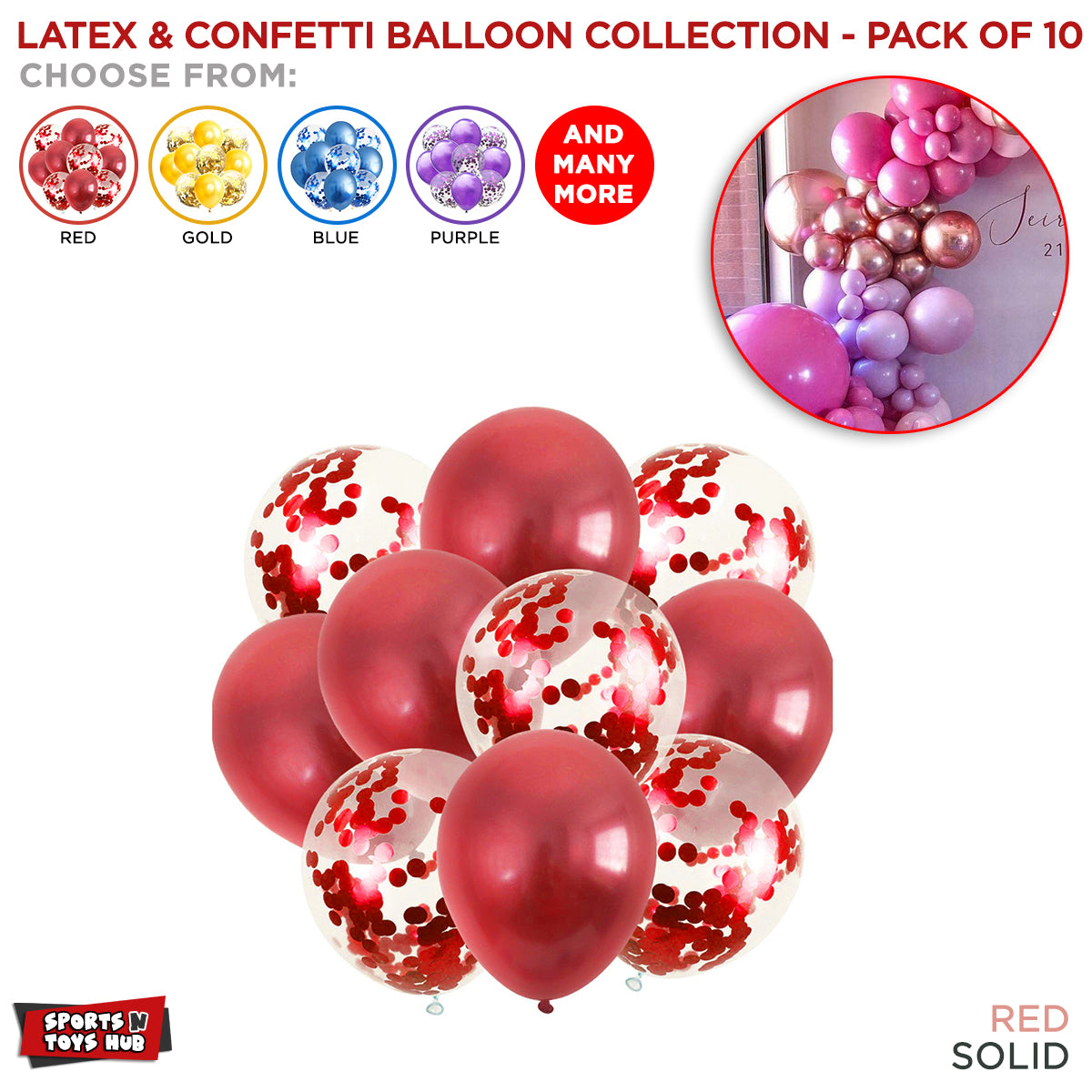 Chrome Latex Round Balloons Collection - 10 Pcs