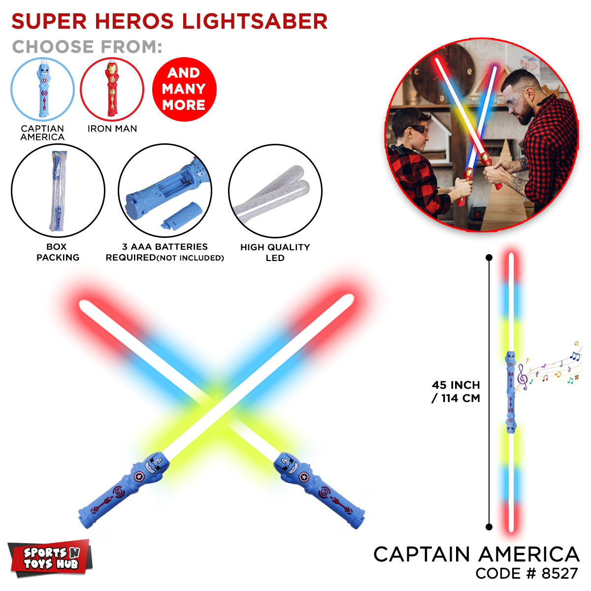 Super Heroes Electronic Double Lightsaber Toy Collection