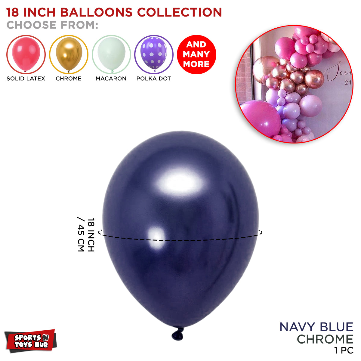 18 Inch Chrome Balloons Collection