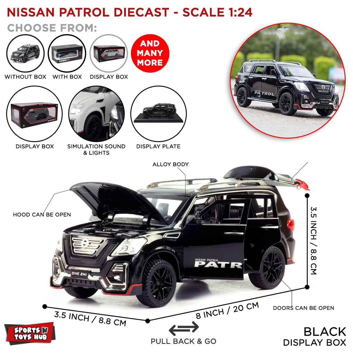 Diecast Nissan Patrol 1:24 Scale Model Car