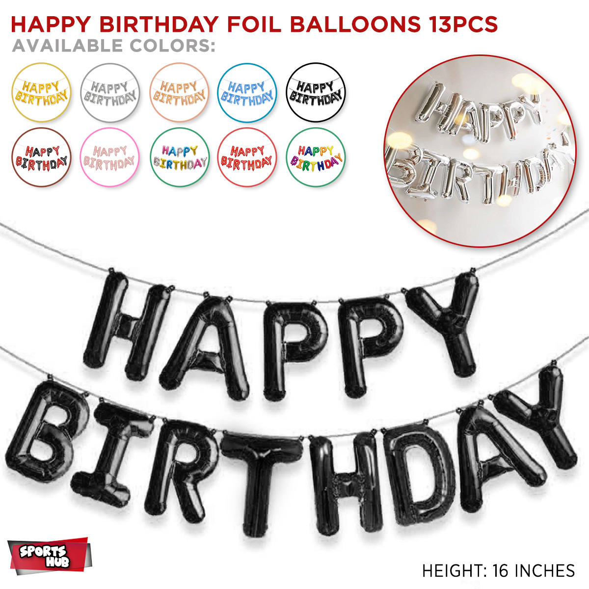 Happy Birthday Foil Banner Balloons
