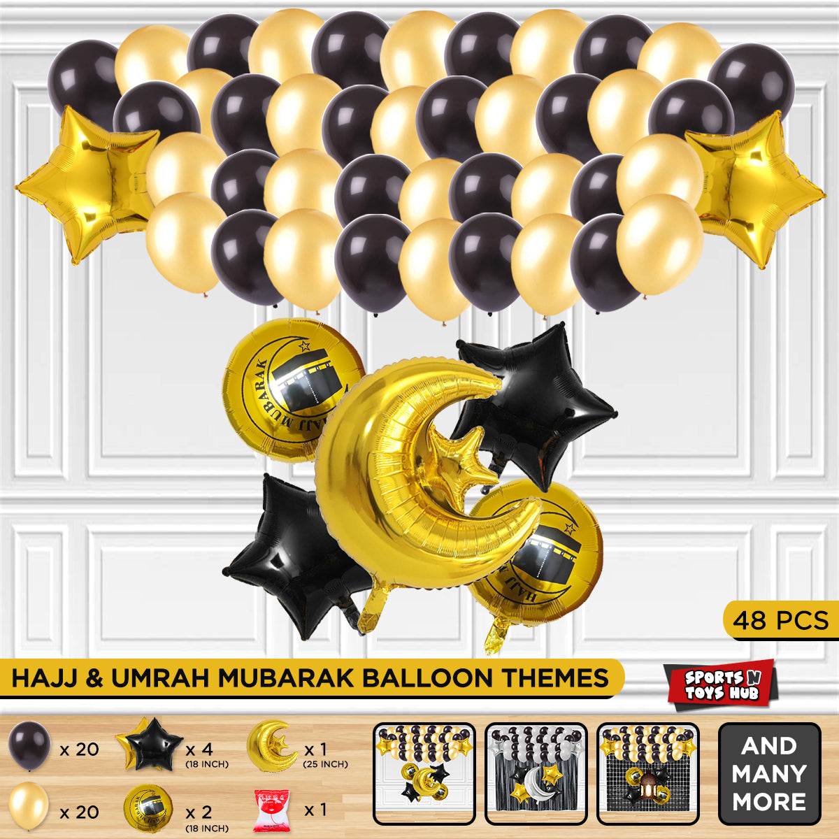 Umrah & Hajj Foil Balloon Theme Without Curtain